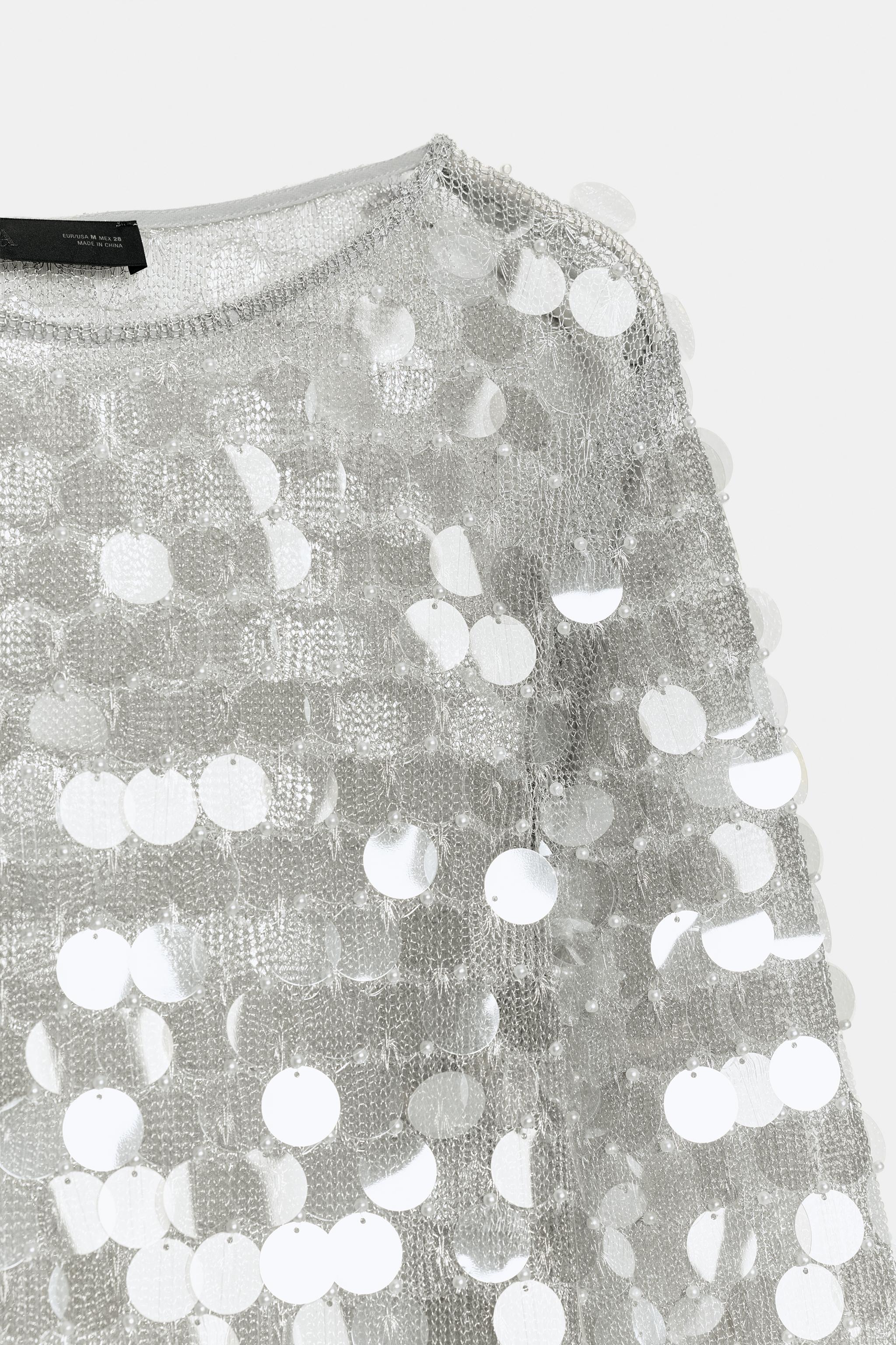 SEQUIN PEARL KNIT MINI DRESS